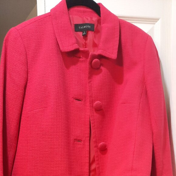 Talbots 6 Car Coat - Pink Woven Texture - Retro Mad Men - Picture 1 of 3